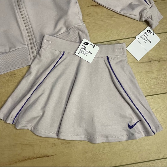 Nike Kids Girls Varsity Prep Toddler Track Scooter Jacket and Skirt Set XS 3-4 - Picture 3 of 6